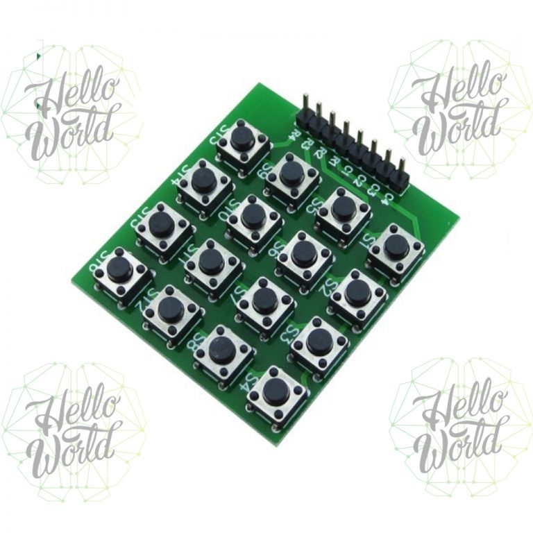 Teclado matricial 4×4 de push button – Hello World Electronics
