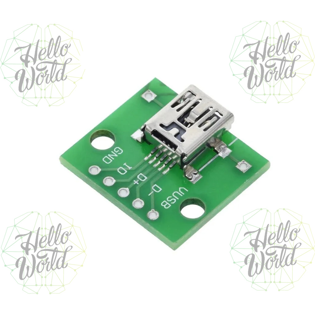 Adaptador Mini Usb A Dip 2.54mm