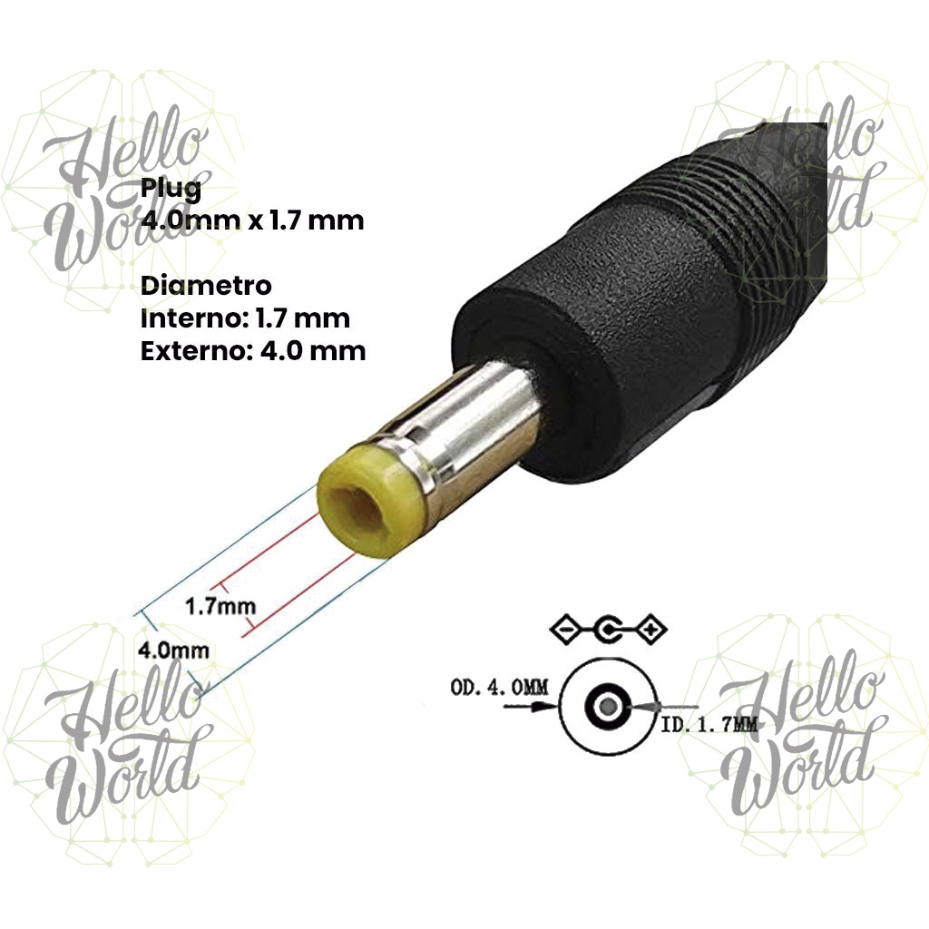 Conector macho 4.0 x 1.7 mm pluma 3D - Imagen 2