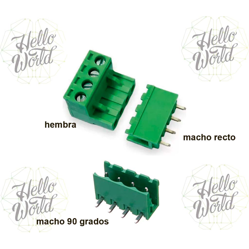 Clema bornera desmontable 4 pines pitch 5.08mm - Imagen 2