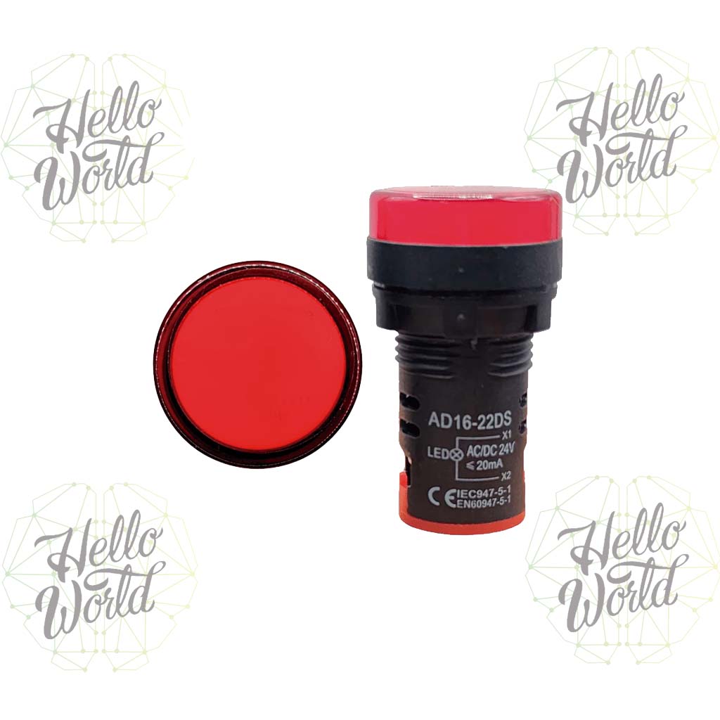 Indicador led piloto 24V AC/DC rojo ad16-22ds