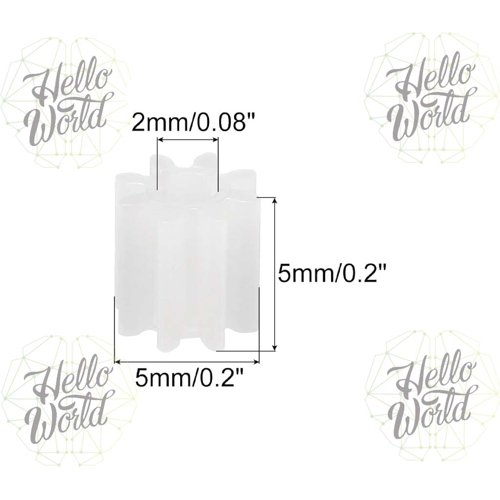 Engrane plástico 8 dientes eje 2mm - Imagen 2